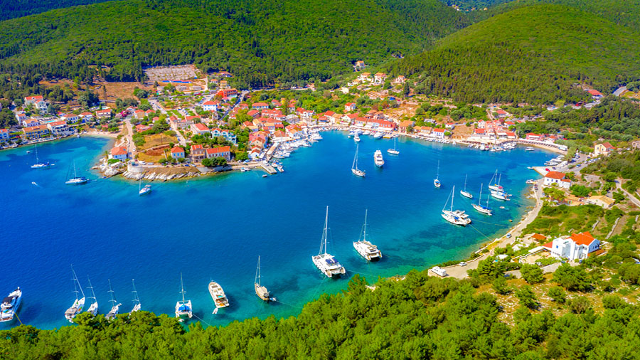 Port of Fiskardo Kefalonia island