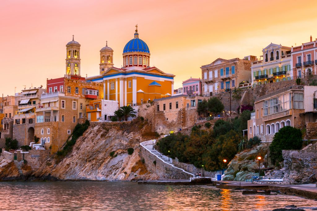 Sunset at Syros island